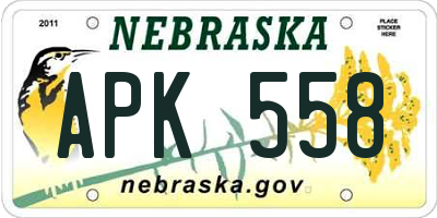 NE license plate APK558