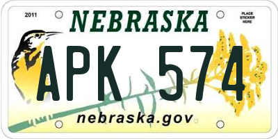 NE license plate APK574