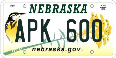 NE license plate APK600