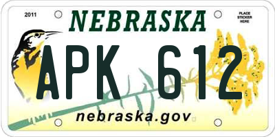 NE license plate APK612