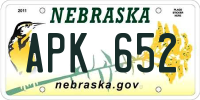 NE license plate APK652