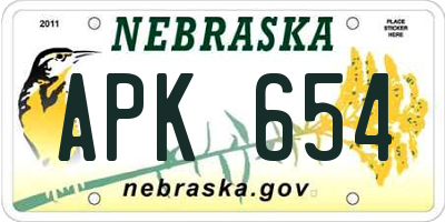 NE license plate APK654