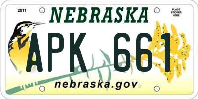 NE license plate APK661