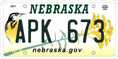 NE license plate APK673
