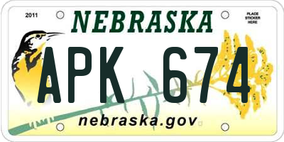 NE license plate APK674