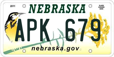 NE license plate APK679