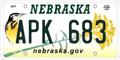 NE license plate APK683