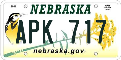 NE license plate APK717
