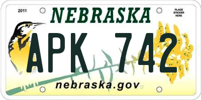 NE license plate APK742