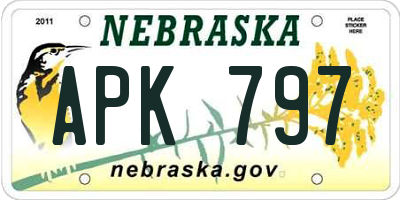 NE license plate APK797