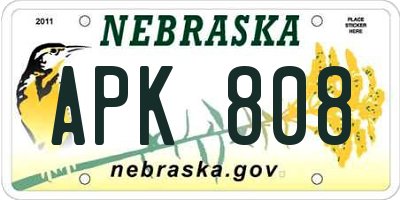 NE license plate APK808