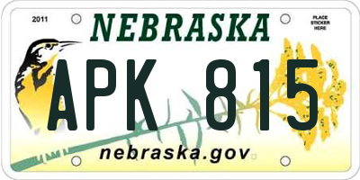 NE license plate APK815
