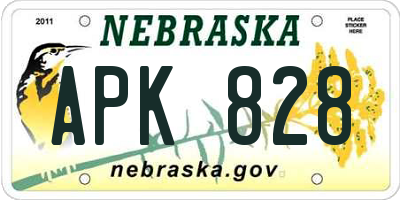 NE license plate APK828