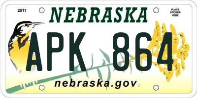 NE license plate APK864