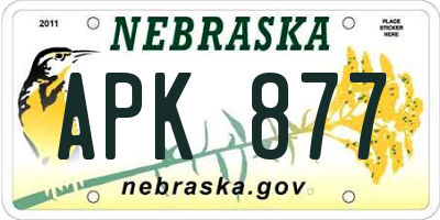 NE license plate APK877
