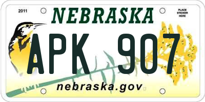 NE license plate APK907