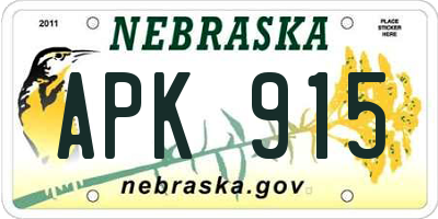 NE license plate APK915