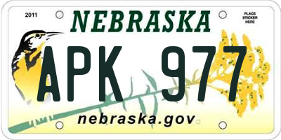 NE license plate APK977