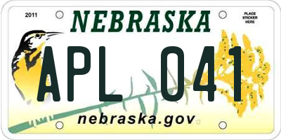 NE license plate APL041