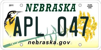 NE license plate APL047