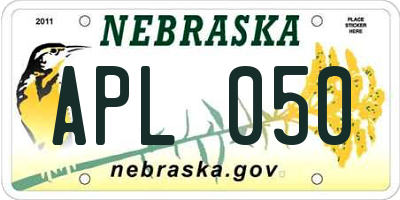 NE license plate APL050