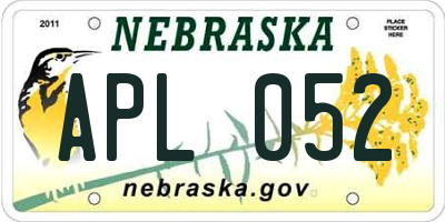 NE license plate APL052
