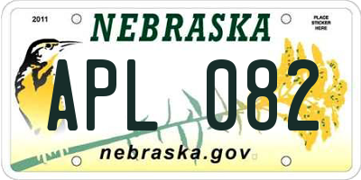 NE license plate APL082