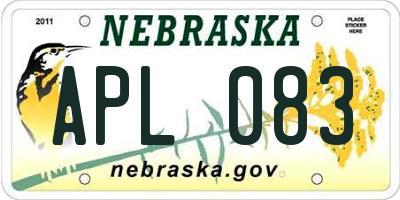 NE license plate APL083