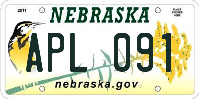NE license plate APL091