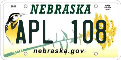 NE license plate APL108