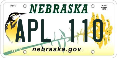 NE license plate APL110