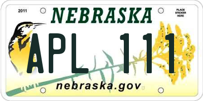 NE license plate APL111