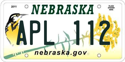 NE license plate APL112