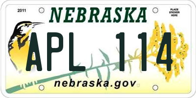 NE license plate APL114