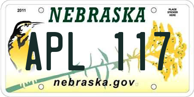NE license plate APL117
