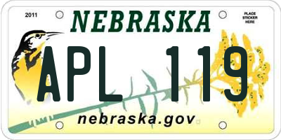 NE license plate APL119