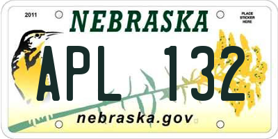 NE license plate APL132