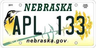 NE license plate APL133
