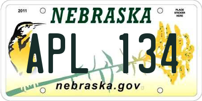 NE license plate APL134