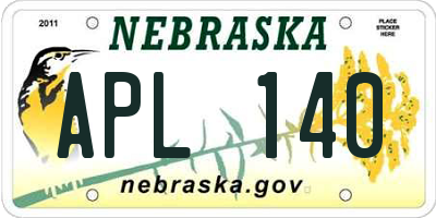 NE license plate APL140