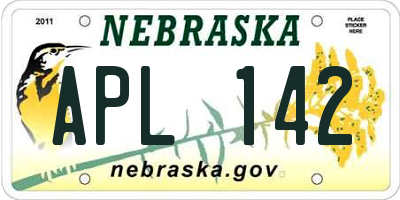 NE license plate APL142