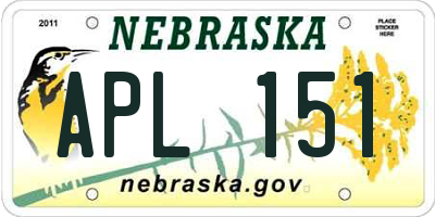 NE license plate APL151