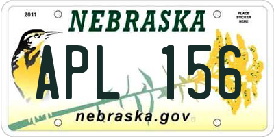 NE license plate APL156