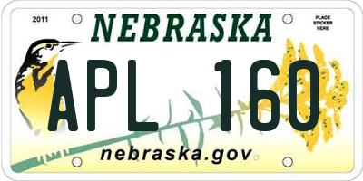 NE license plate APL160