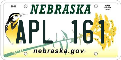 NE license plate APL161