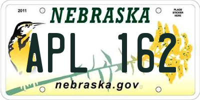 NE license plate APL162