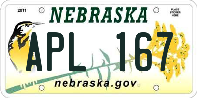 NE license plate APL167
