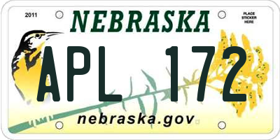NE license plate APL172