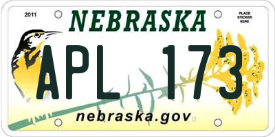NE license plate APL173