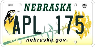 NE license plate APL175